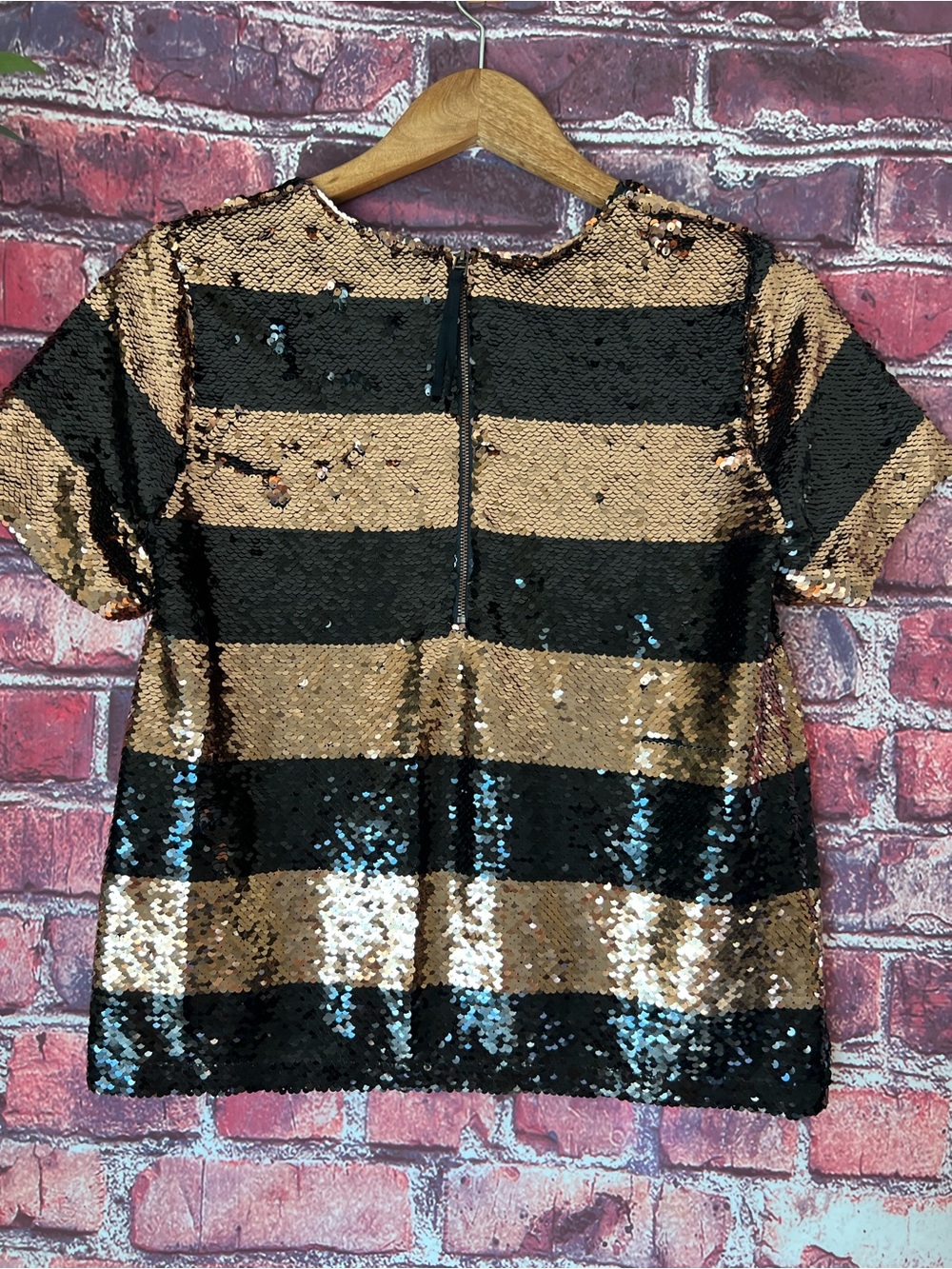 Anthropologie Maeve Sequin Striped Top - Picture 5 of 8